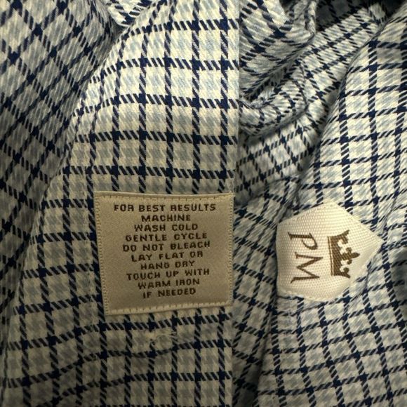 Peter Millar Blue Mens‎ Size Large Striped Button Up Long Sleeve Greens Masters - Picture 11 of 11